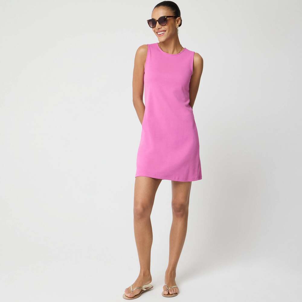 J.Crew Essential Knit Tank Dress Minimalist Casual Sleeveless Cotton Pink S NWT